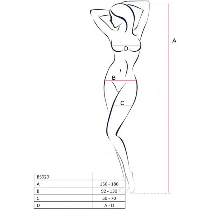 PASSION - WOMAN BS020 BODYSTOCKING ZWART ÉÉN MAAT