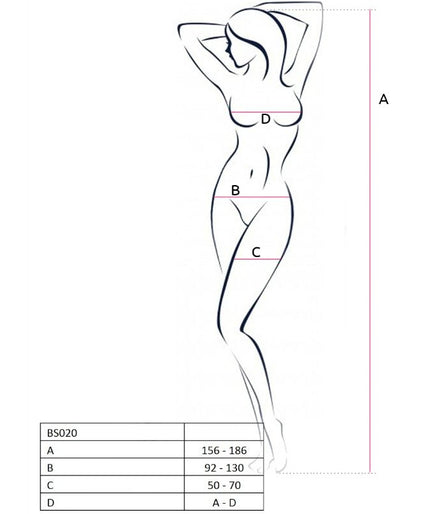PASSION - WOMAN BS020 WITTE BODYSTOCKING EEN MAAT