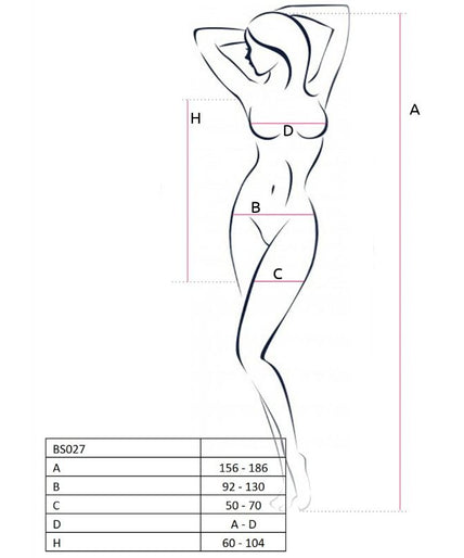PASSION - WOMAN BS027 BODYSTOCKING RED DRESS STYLE ONE SIZE