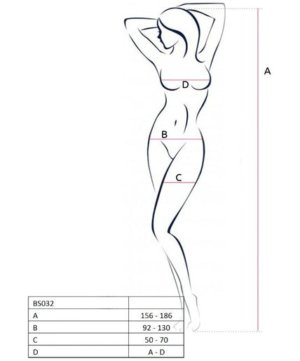 PASSION - WOMAN BS032 RODE BODYSTOCKING ONE SIZE