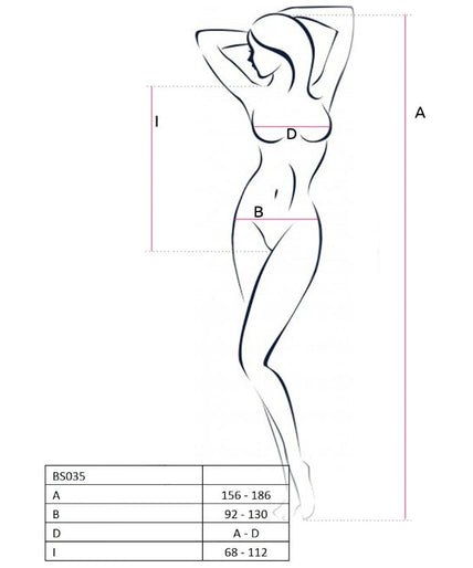 PASSION - WOMAN BS035 WITTE BODYSTOCKING EEN MAAT