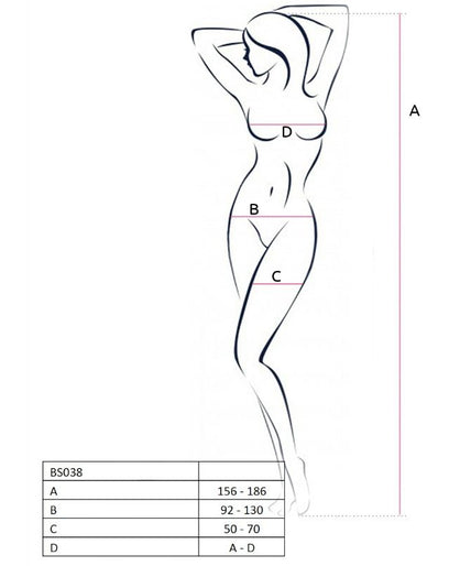PASSION - WOMAN BS038 RODE BODYSTOCKING ONE SIZE