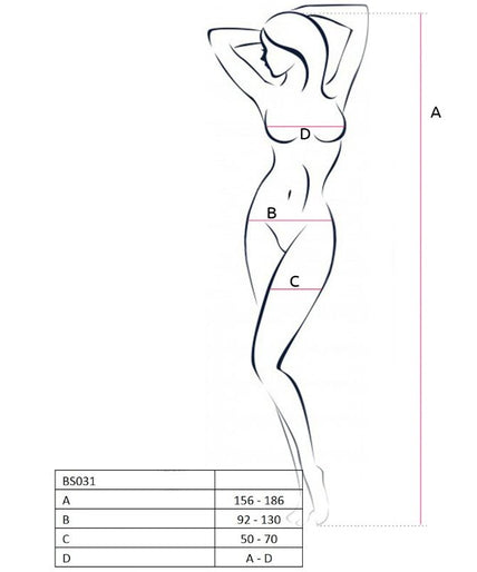 PASSION - VROUW BS031 RODE BODYSTOCKING ONE SIZE