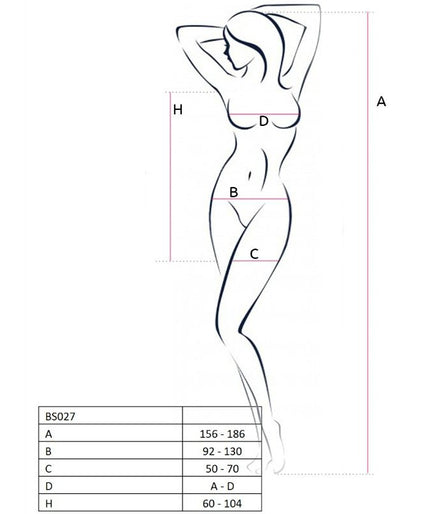 PASSION - WOMAN BS027 BLACK DRESS STYLE BODYSTOCKING ONE SIZE