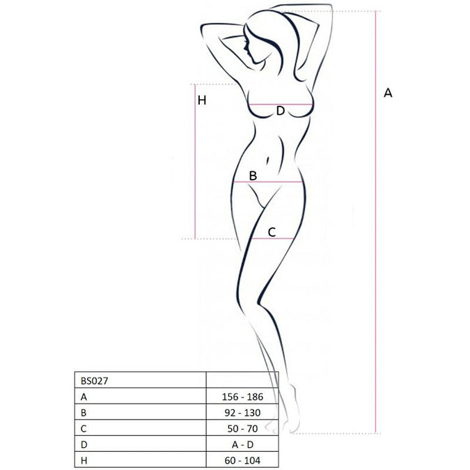 PASSION - DAMES BS027 ZWARTE BODYSTOCKING JURKSTIJL ÉÉN MAAT