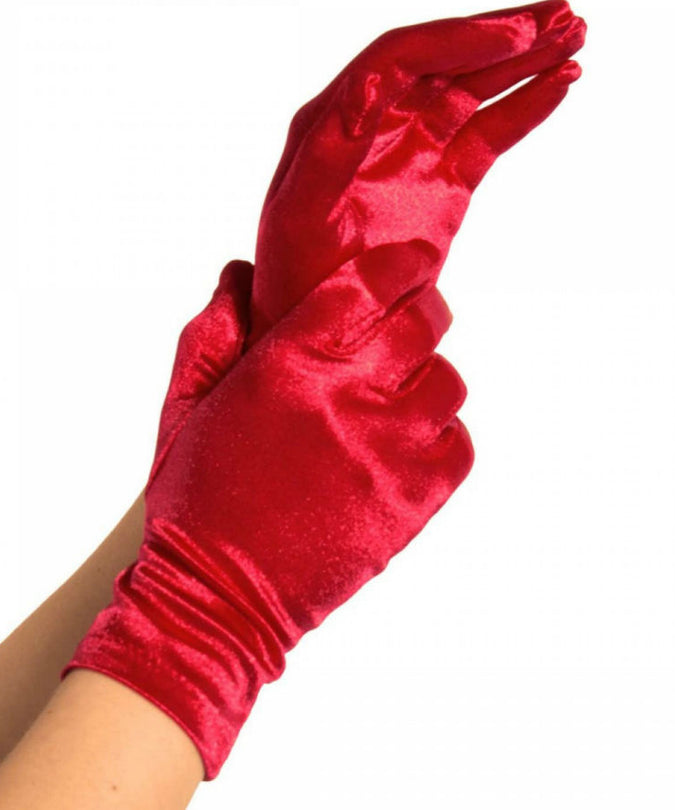LEG AVENUE - SATIJNEN HANDSCHOENEN ROOD