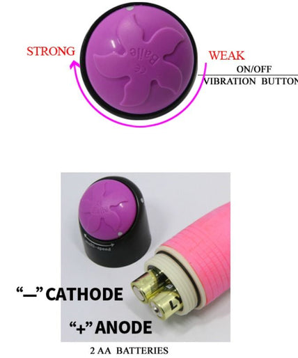 BAILE - COLORFUL SEX REALISTIC VIBRATOR PINK 23 CM