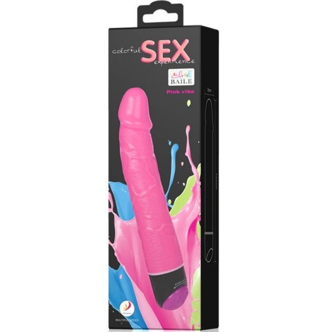 Baile – Colorful Sex Realistic Vibrator Pink 23 Cm