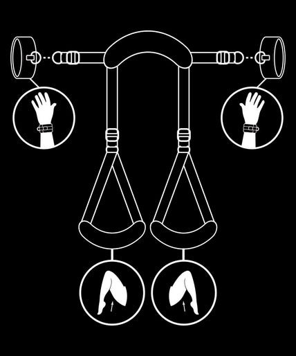 FETISH SUBMISSIVE - OPEN LEGS POSITION WITH NOPRENE LINING HANDCUFFS
