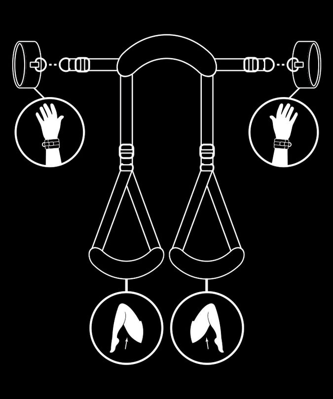 FETISH SUBMISSIVE - OPEN LEGS POSITION WITH NOPRENE LINING HANDCUFFS