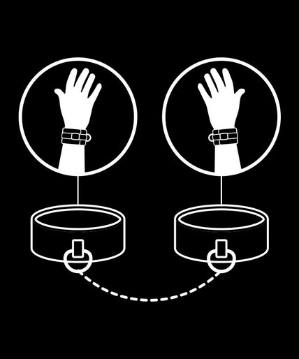 FETISH SUBMISSIVE - VEGAN LEATHER HANDCUFFS WITH NOPRENE LINING