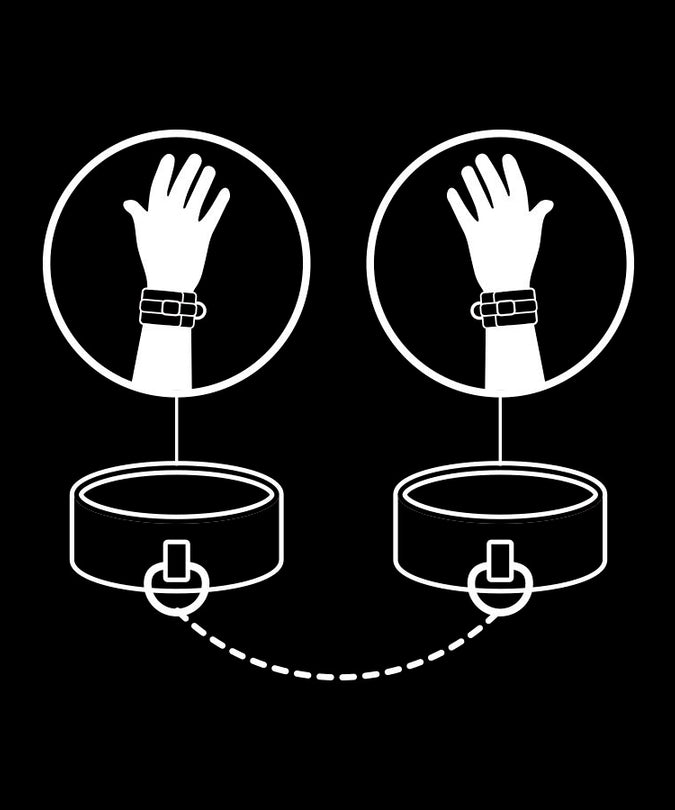 FETISH SUBMISSIVE - VEGAN LEATHER HANDCUFFS WITH NOPRENE LINING
