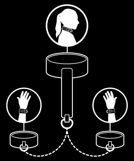 FETISH SUBMISSIVE - VEGAN LEATHER NECKLACE AND HANDCUFFS WITH NOPRENE LINING
