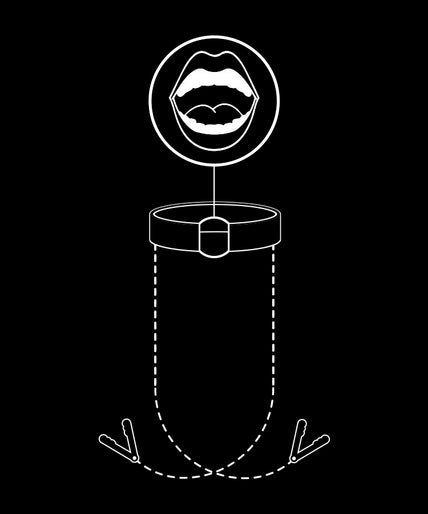FETISH SUBMISSIVE - GAG RING WITH NIPPLE CLAMPS