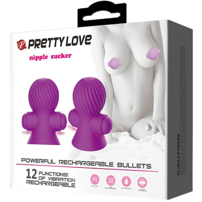 PRETTY LOVE - NIPPELSTIMULATOREN 12M LILA VIBRATIE