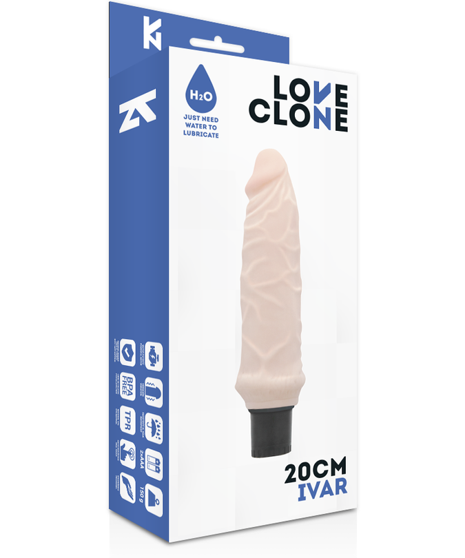LOVECLONE - IVAR SELF LUBRICATION VIBRATOR 20 CM -O- 3.7 CM