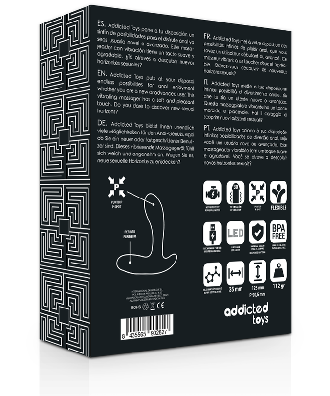 Addicted Toys – Dual-Motor Anal Massager with 30 Vibration Functions – Black