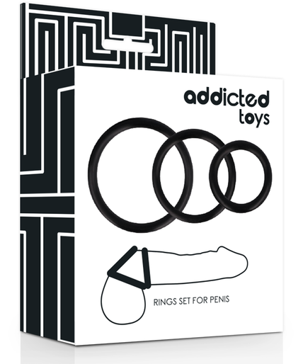 ADDICTED TOYS - RINGS SET FOR PENIS BLACK