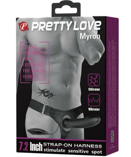 PRETTY LOVE - MYRON STRAP ON WITH VIBRATION AND HOLLOW DILDO
