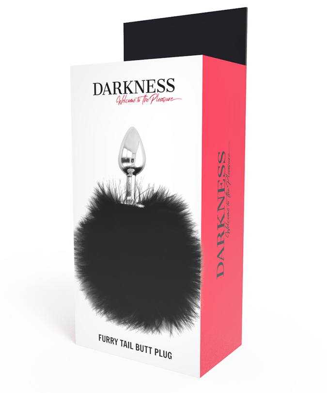 DARKNESS - EXTRA ANAL BUTTPLUG WITH TAIL BLACK 7 CM