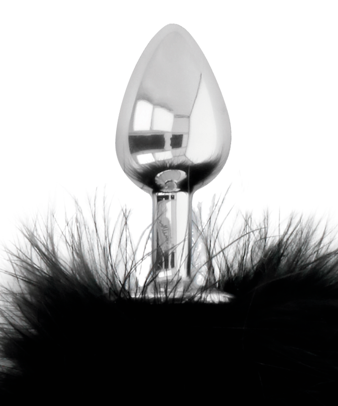 DARKNESS - EXTRA ANAL BUTTPLUG WITH TAIL BLACK 7 CM
