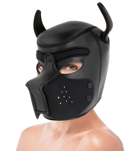 DARKNESS - NEOPRENE DOG MASK WITH REMOVABLE MUZZLE M