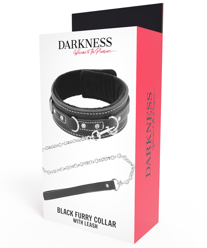 Darkness – Hochwertige Lederkette mit Leine