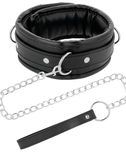 DARKNESS - SOFT LEATHER NECKLACE WITH CHAIN