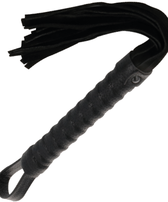 Darkness – Black Bondage Whip with Leather Handle