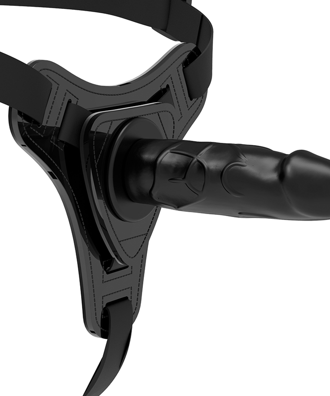 FETISH SUBMISSIVE HARNESS - REALISTIC BLACK SILICONE 15 CM