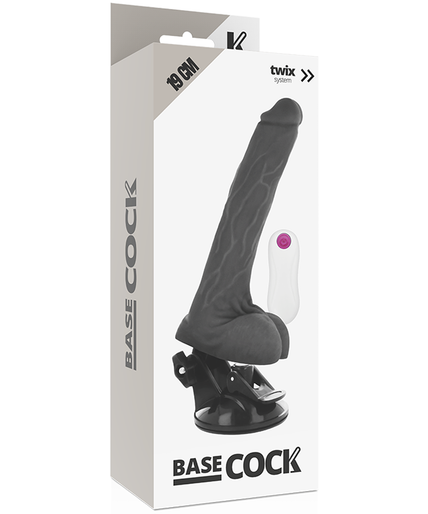 BASECOCK - REALISTIC VIBRATOR REMOTE CONTROL BLACK 19 CM -O- 4 CM