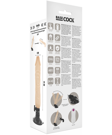 BASECOCK - REALISTIC VIBRATOR REMOTE CONTROL FLESH 20 CM -O- 4 CM