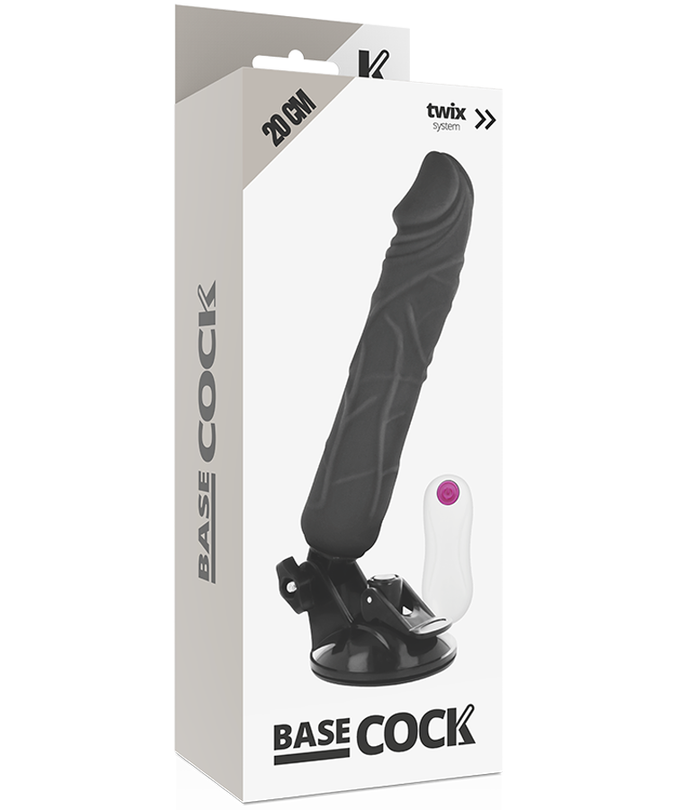BASECOCK - REALISTIC VIBRATOR REMOTE CONTROL BLACK 20 CM -O- 4 CM