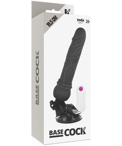 BASECOCK - REALISTIC VIBRATOR REMOTE CONTROL BLACK 19.5 CM -O- 4 CM