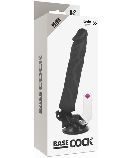BASECOCK - REALISTIC VIBRATOR REMOTE CONTROL BLACK 21 CM -O- 4 CM
