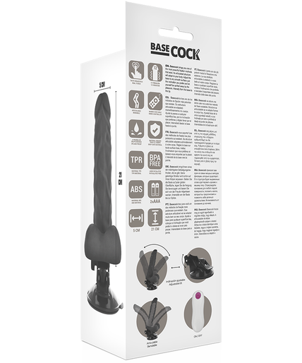 Basecock – Vibrador Articulable Control Remoto Negro 21 Cm -O- 5 Cm