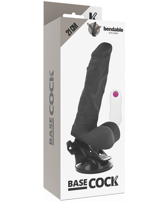 Basecock – Zwarte verstelbare vibrator met afstandsbediening 21 cm -O- 5 cm