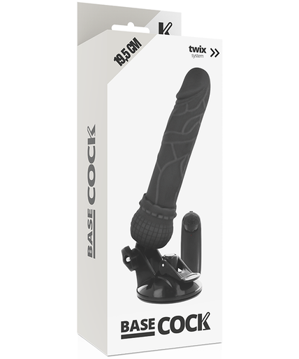 BASECOCK - REALISTIC VIBRATOR REMOTE CONTROL BLACK 19.5 CM -O- 4 CM