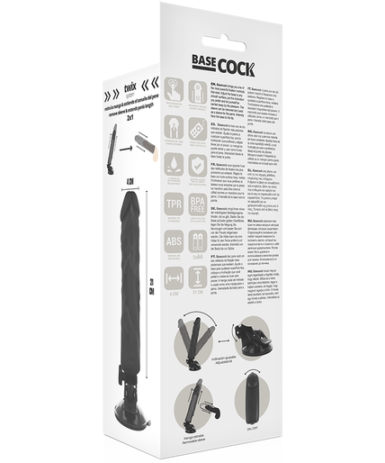 Basecock – Realistic Vibrator Remote Control Black 21 Cm – O – 4 Cm