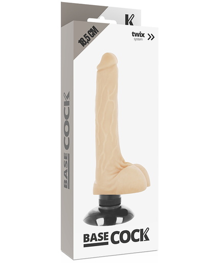 BASECOCK - REALISTIC VIBRATOR 2-1 FLESH 18.5 CM -O- 4 CM