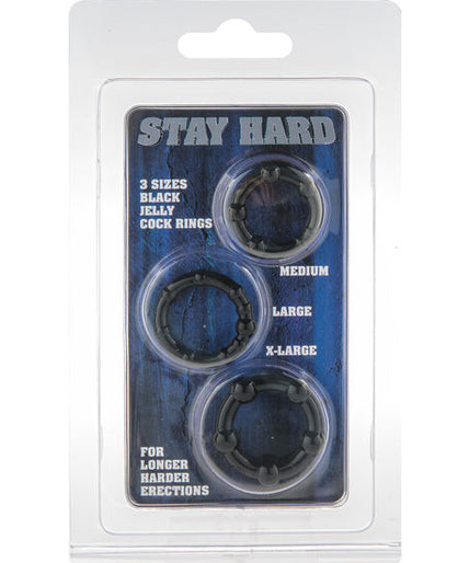 SEVEN CREATIONS - SET OF THREE BLACK PENIS RINGS