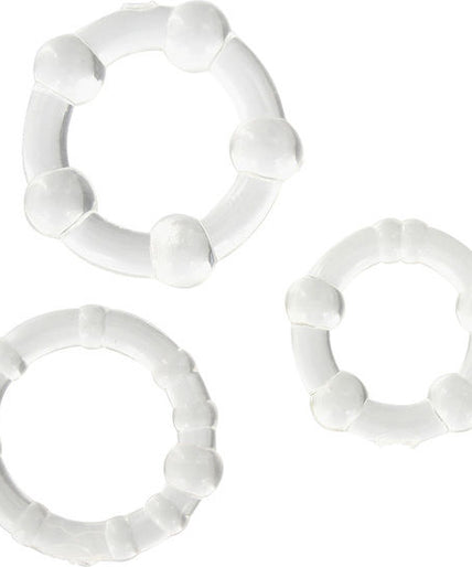 SEVEN CREATIONS - SET OF THREE TRANSPARENT PENIS RINGS