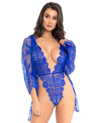 LEG AVENUE - TEDDY EN OCHTENDJAS BLAUW S