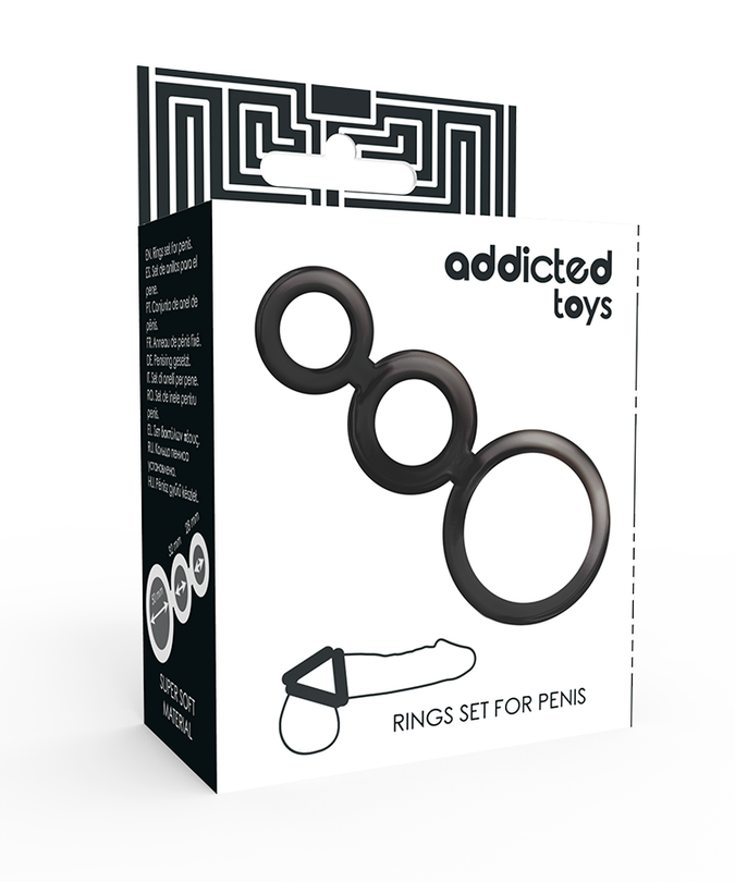ADDICTED TOYS - RINGS SET FOR PENIS - SMOKED