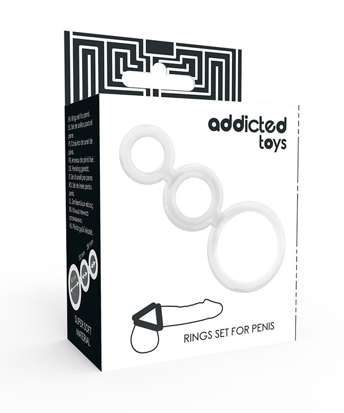 Addicted Toys – Set ringen voor penis transparant