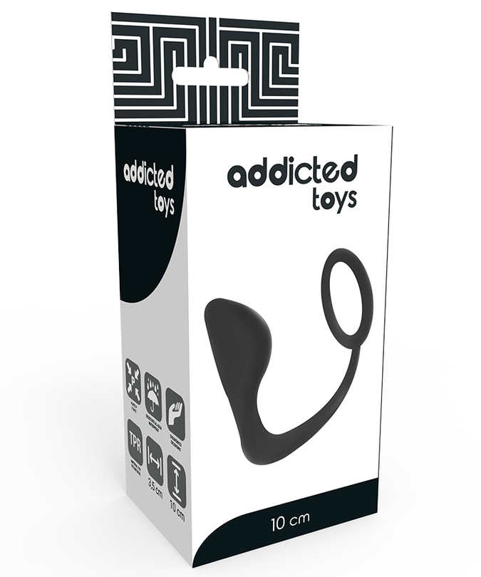 ADDICTED TOYS - BUTTPLUG MET ZWARTE PENISRING