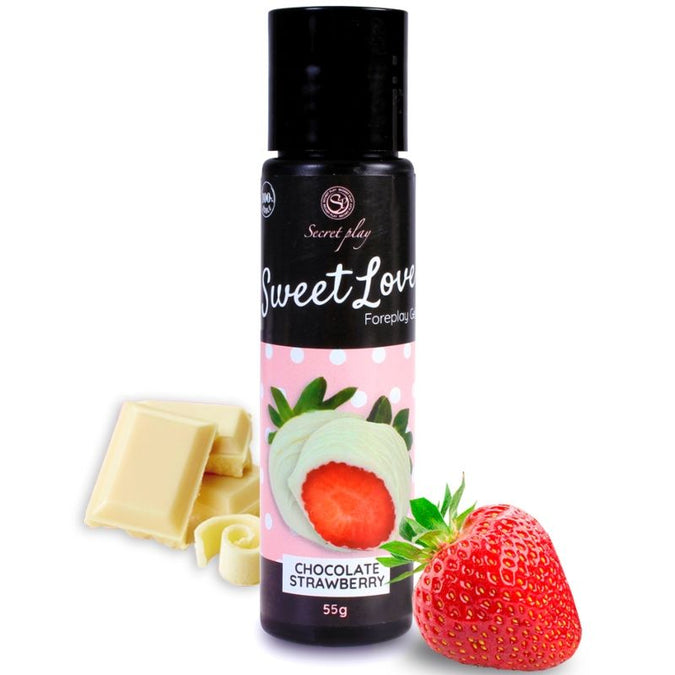 SECRETPLAY - GEL SWEET LOVE AARDBEI EN WITTE CHOCOLADE 60 ML