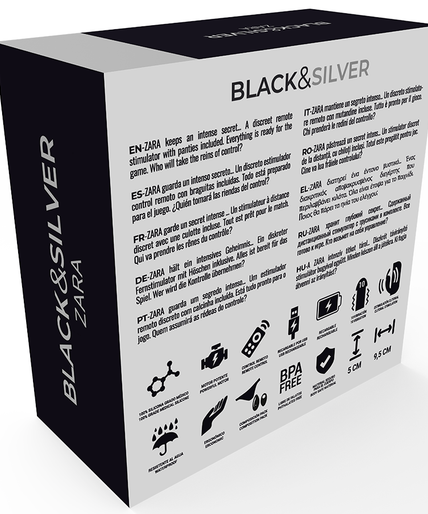 BLACK&SILVER - ZARA REMOTE CONTROL STIMULATOR WITH FREE PANTY