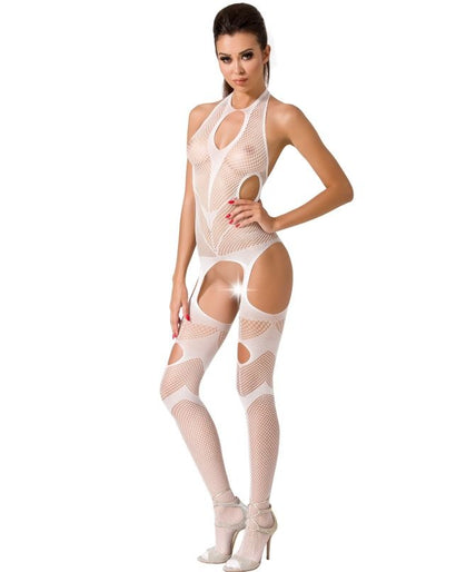 PASSION - WOMAN BS053 WITTE BODYSTOCKING EEN MAAT
