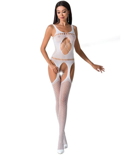 PASSION - WOMAN BS057 WITTE BODYSTOCKING ONE SIZE